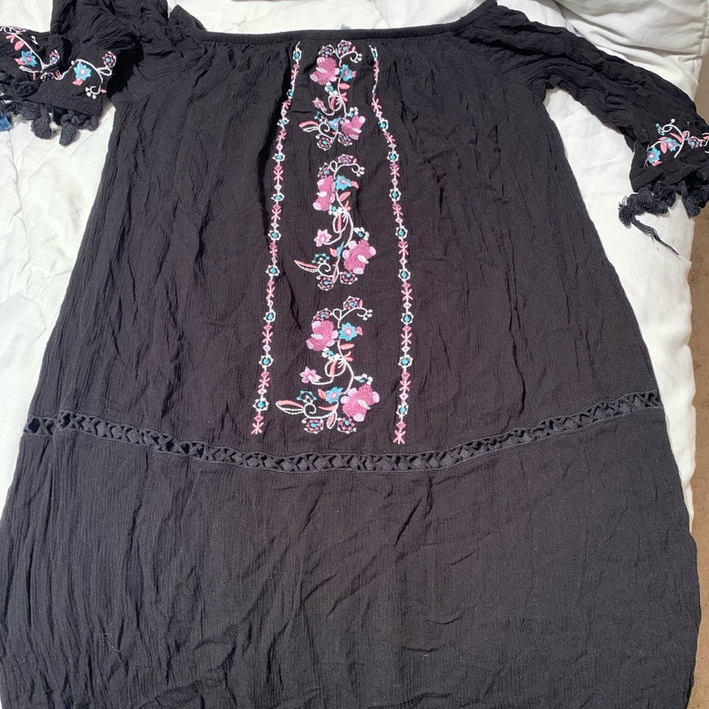 Black long tunic or could be short dress